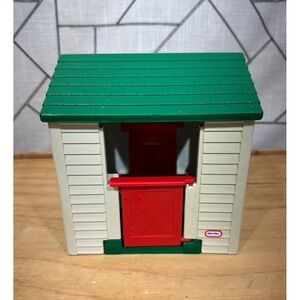 Vintage Little Tikes Cozy Cottage Cabin Playhouse 7" Green Roof Dollhouse Size